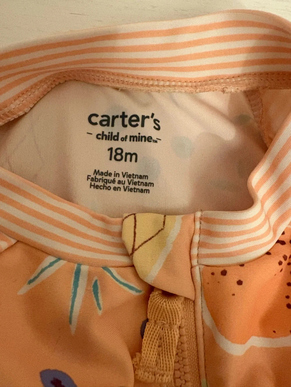 Carter’s Toddler Girl Swimsuit Size 18 month Orange Fruits